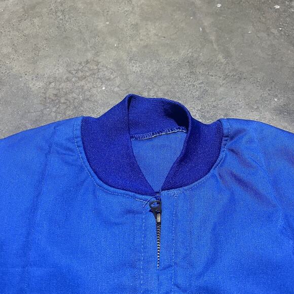 Vintage 90s Cintas Blue Canvas Quilted Zip Up Vest - Picture 2 of 3